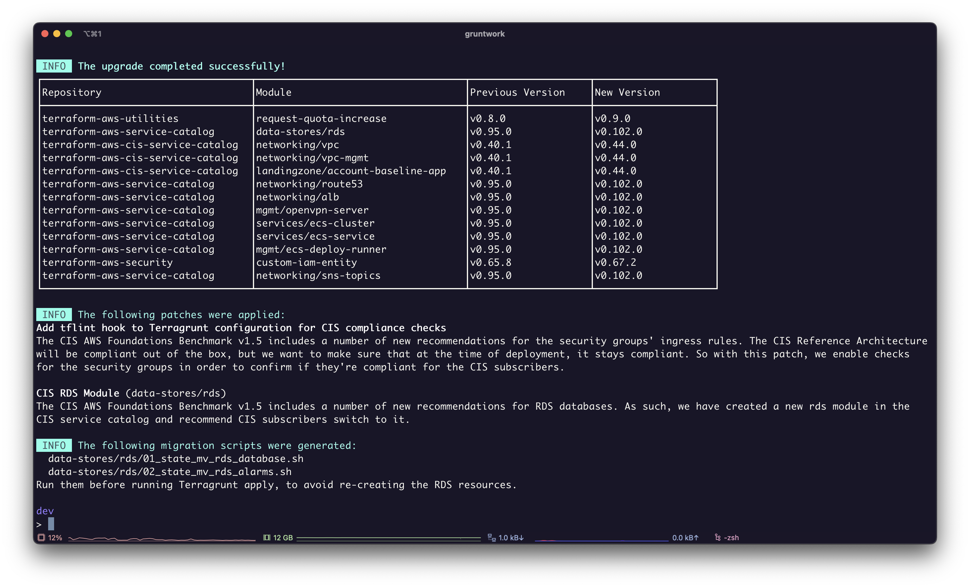 Screenshot of Patcher's summary.